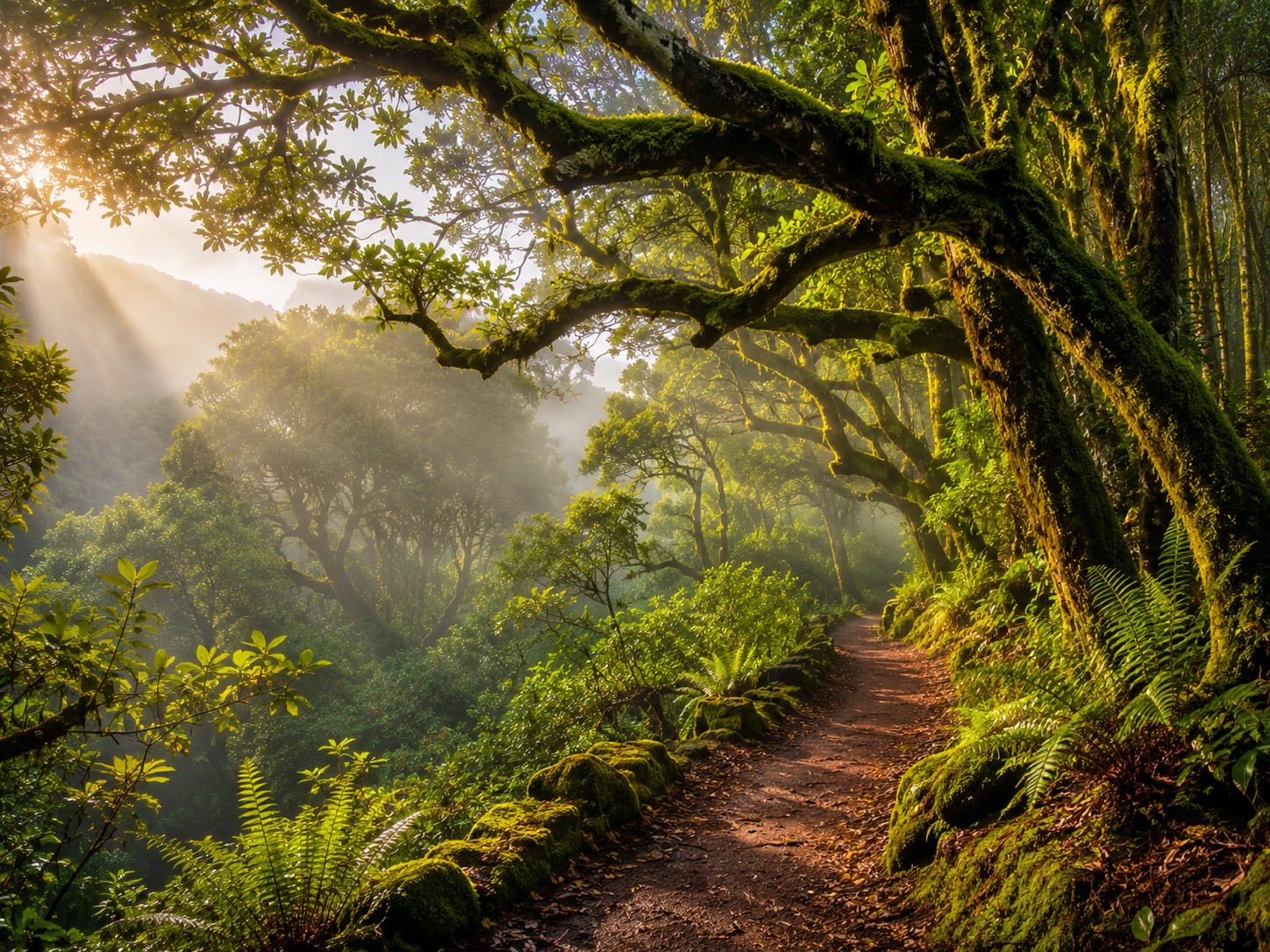Nebliger Lorbeerwald im Anaga-Gebirge auf Teneriffa